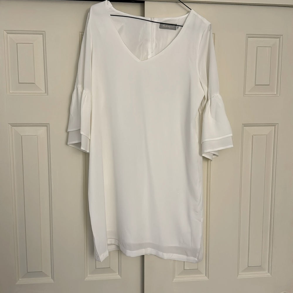 White flowy mini dress